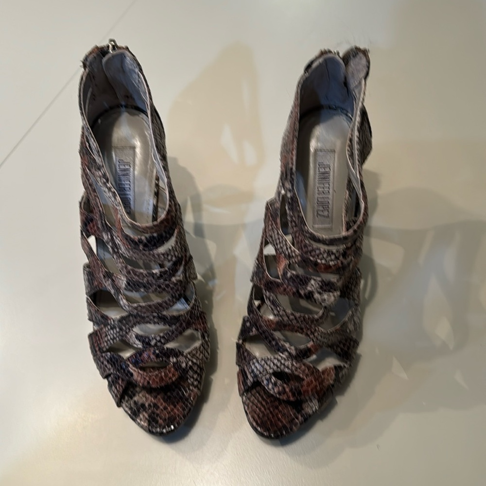 Jennifer Lopez Vivian Snake Skin Stilettos